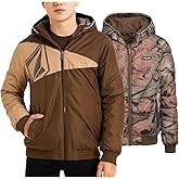 Volcom Boys Winter Coat - Reversible Zip Up Jacket Breathable Hooded Puffer Coat Kids Outerwear Jackets and Coats (4-20)