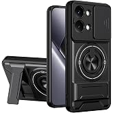 MRRSIWEI for Xiaomi Poco X8 Pro Max 5G Case.Anti-Slip Black | Military Grade Drop Protection Shockproof with Slide Camera 360&deg; Rotating Kickstand Case for Xiaomi Poco X8 Pro Max 5G