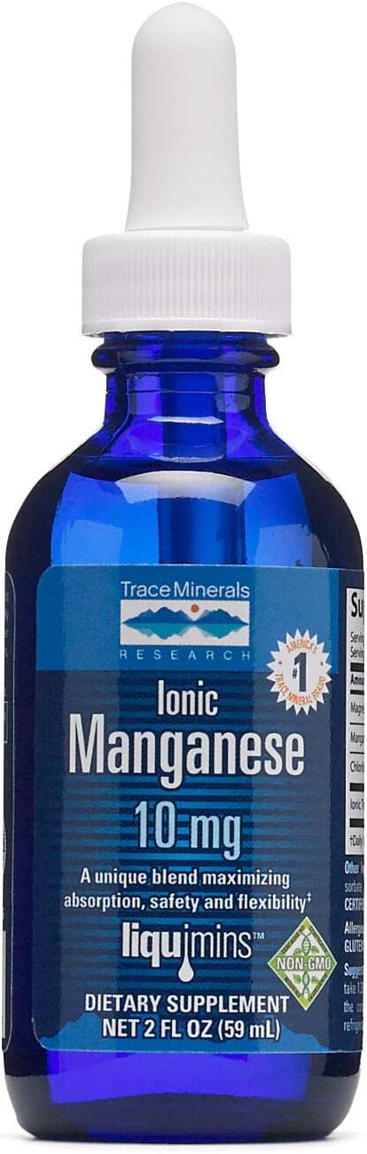 Trace Minerals Liquid Ionic Manganese 10 mg Supplement, 2 Ounce: Health & Personal Care
