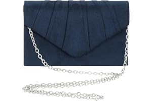 PACKOVE Women Clutch Bag Elegant Handbag for Parties and Weddings Navy Blue Envelope Purse Minimalist Design