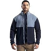 ATG mens Color Block Micro Fleece Mock Neck Jacket