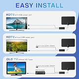 Amazqi Indoor Amplified TV Aerial 4K 1080p 250+ Miles 360° Reception Freeview view 6
