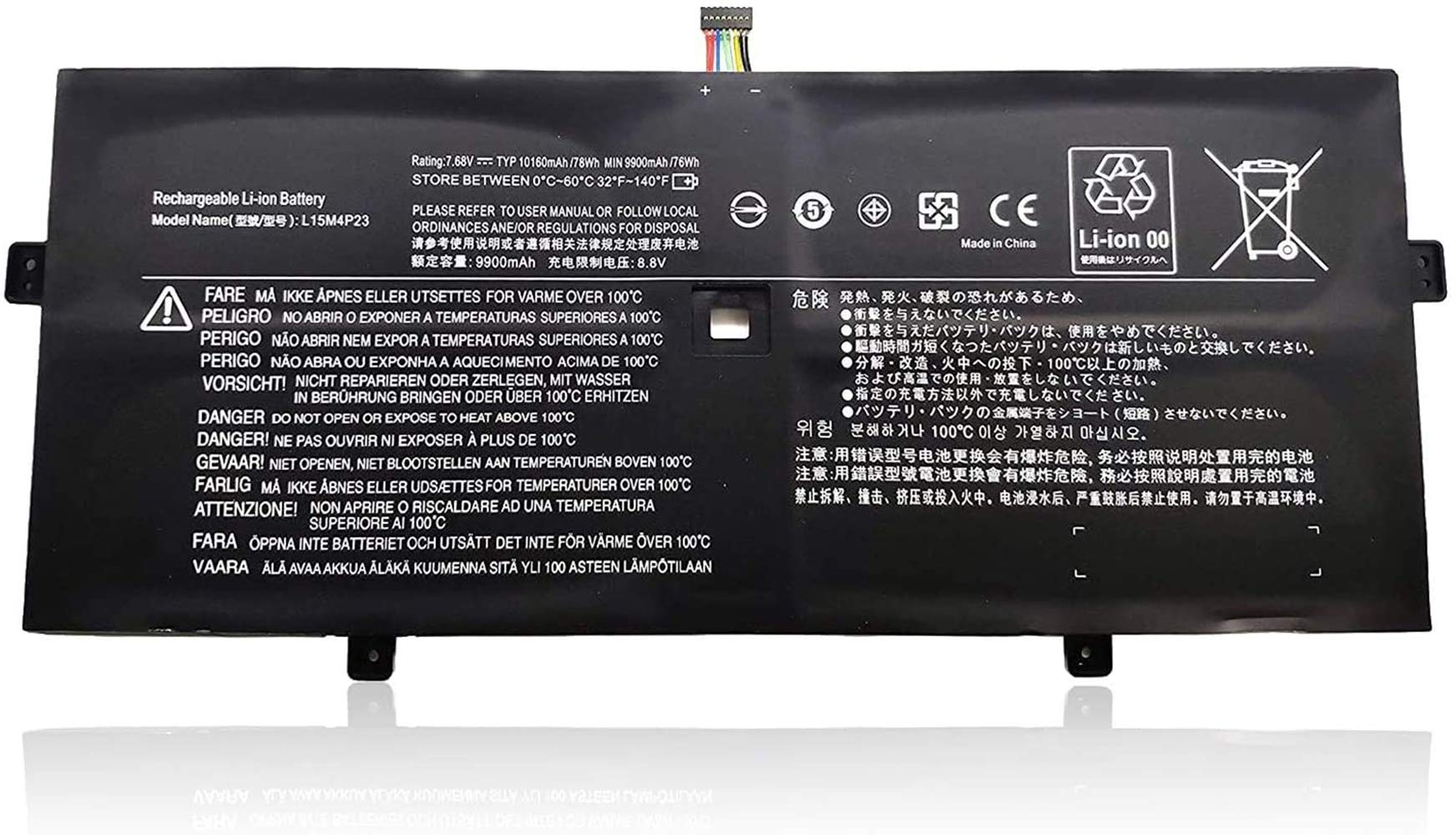 ASKC L15M4P23 Laptop Battery for Lenovo Yoga 910 Glass 910-13IKB 910-13IKB-80VF00BVHH Yoga 5 Pro 512G Series L15M4P21 L15C4P22 L15C4P21 5B10L46105 5B10L22508 78Wh 10160mAh