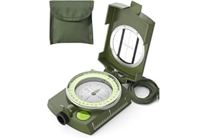 Sportneer Compass: Compass Hiking with Lanyard and Carrying Case Luminous Compasses Waterproof Shakeproof Boy Scout Compasses