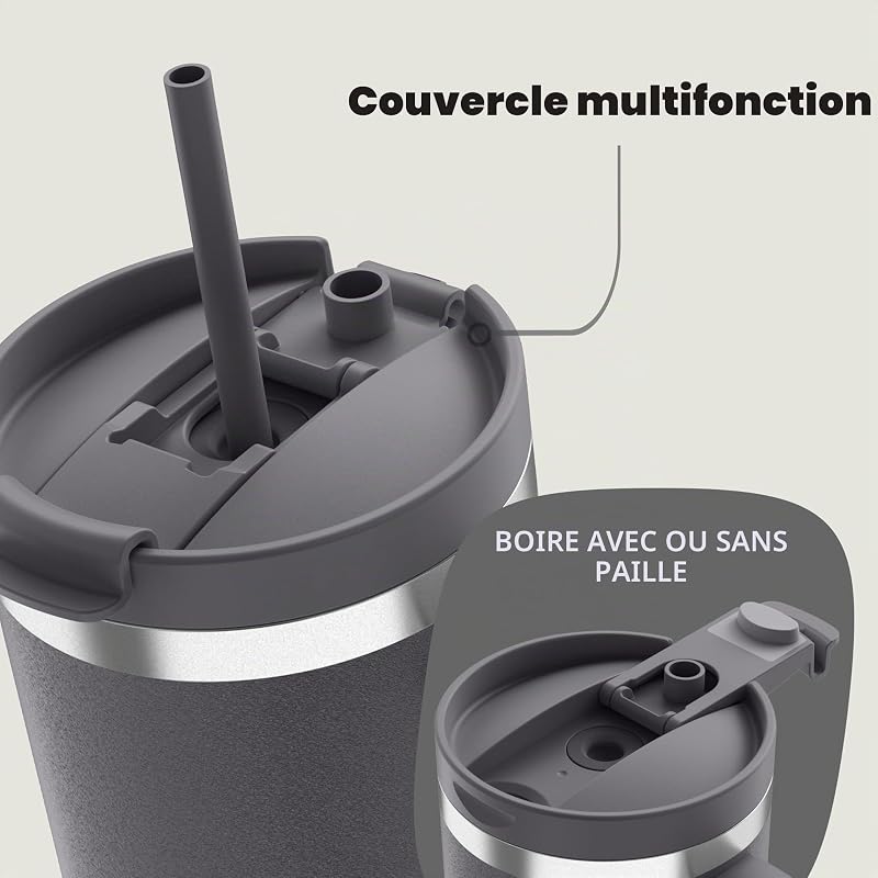 Streeterville Gobelet avec Poignée et Paille | Froid 29 h | 1200 ml