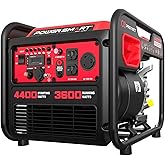 4400-Watt Portable Inverter Generator, PowerSmart Gas Powered, CO-Sensor, Lightweight & Quiet for Home Use and Emergency Back