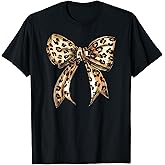 Coquette Bow Leopard Print Bow Coquette Girl Trendy Girly T-Shirt