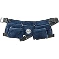 Graintex DS2525 :: 9 Pocket Children Tool Belt Navy Blue Color Suede Leather, Kids Real Tool Belt, Boys and Girls Tool Apron for Home Improvement, 1.1/2" Leather Belt, Hammer Loops