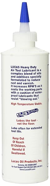 LUCAS OIL 10216 AIR TOOL LUBRICANT/12X1/P WHITE 16 OUNCE
