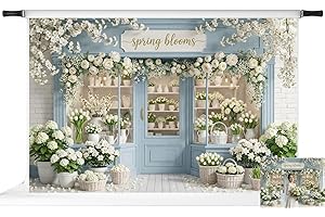 Kate Spring Flower Shop Backdrop for Photography White Blossoms Background Photo Booth Props 10x6.5ft