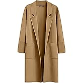 LILLUSORY Women's Long Dressy Cardigan Sweaters Fall Oversized Cozy Jacket Outfits 2025 Date Night Winter Trench Coats