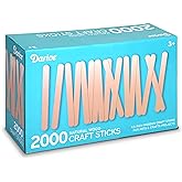 Darice 2000 Pcs Popsicle Stick, 4.5" Natural Wood Craft Sticks Supplies, Ice-Cream Stick Pop, Ages 3+