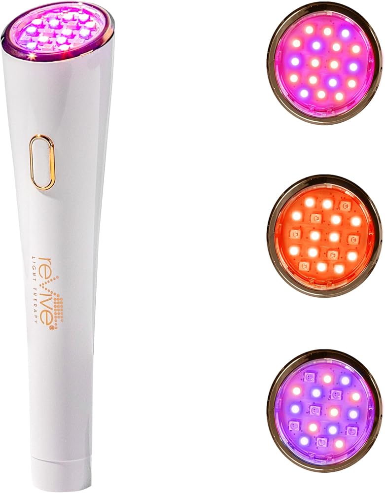 reVive Light Therapy reVive Lux Collection Glo Aging & Acne Device, White | FDA-Cleared & Medspa-Quality Blue Light, Red, Amb