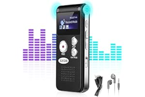 32GB Voice Recorder with Playback - ZIPCIDE Digital Voice Activated Recorder - Portable Tape Recorder Audio Recording Device with Noise Reduction Audio Recorder for Lectures Meetings (Black)