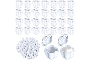 Taiyin 100 Pcs White Savers Plastic School Tooth Holders for Boys and Girls Fairy Box Tooth Holders for Kids Keepsake Goodie Bag Fillers Party Favor Dentist Office, 0.6 x 0.75 x 0.6 Inch