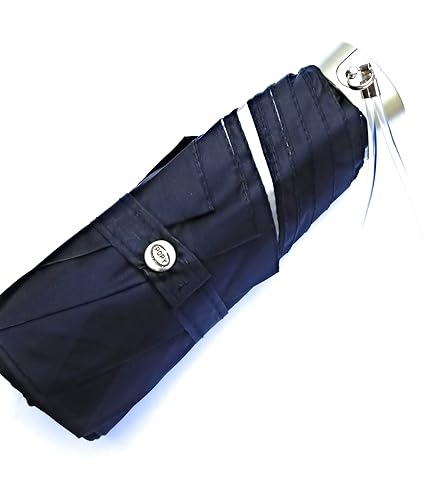 Five fold Black Umbrella with Superior Quality Silver Coated Nylon Cloth, Steel Tube, Silver Tipped Ribs, Ideal Travel Umbrella, Ultra Portable