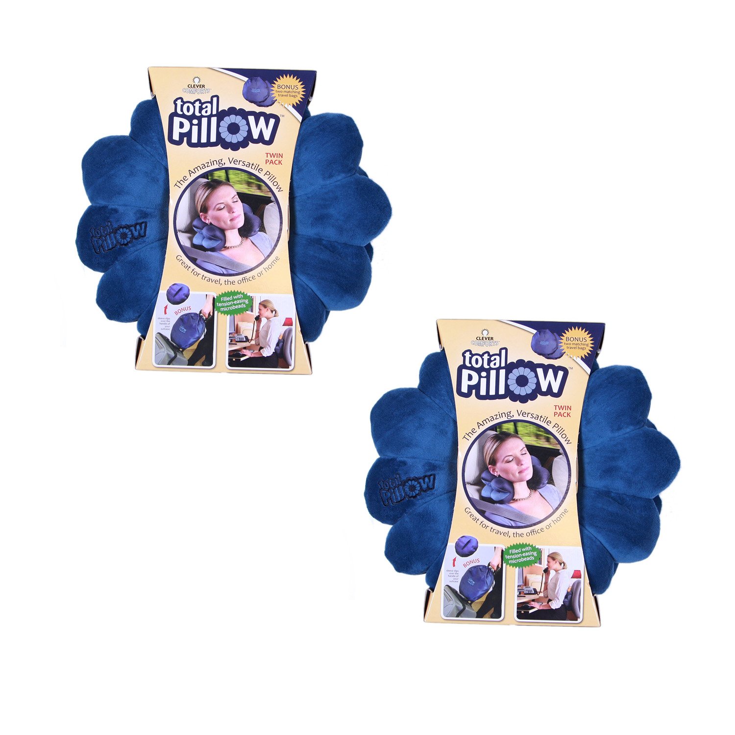 Total Pillow Clever Comforts Total Pillow 2 Pack With Bonus
