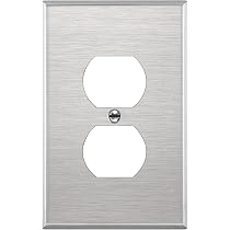 TG Decorator Stainless Steel Wall Plate – 1-Gang Switch/Receptacle Outlet Cover, Corrosion Resistant, 430 Steel, Brushed Silver (10-Pack)
