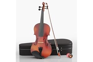 EPOFIT 4/4 Beginner Violin Kit for Adults, Complete Full Size Violin Set with Portable Case, Bow, Rosin, Natural