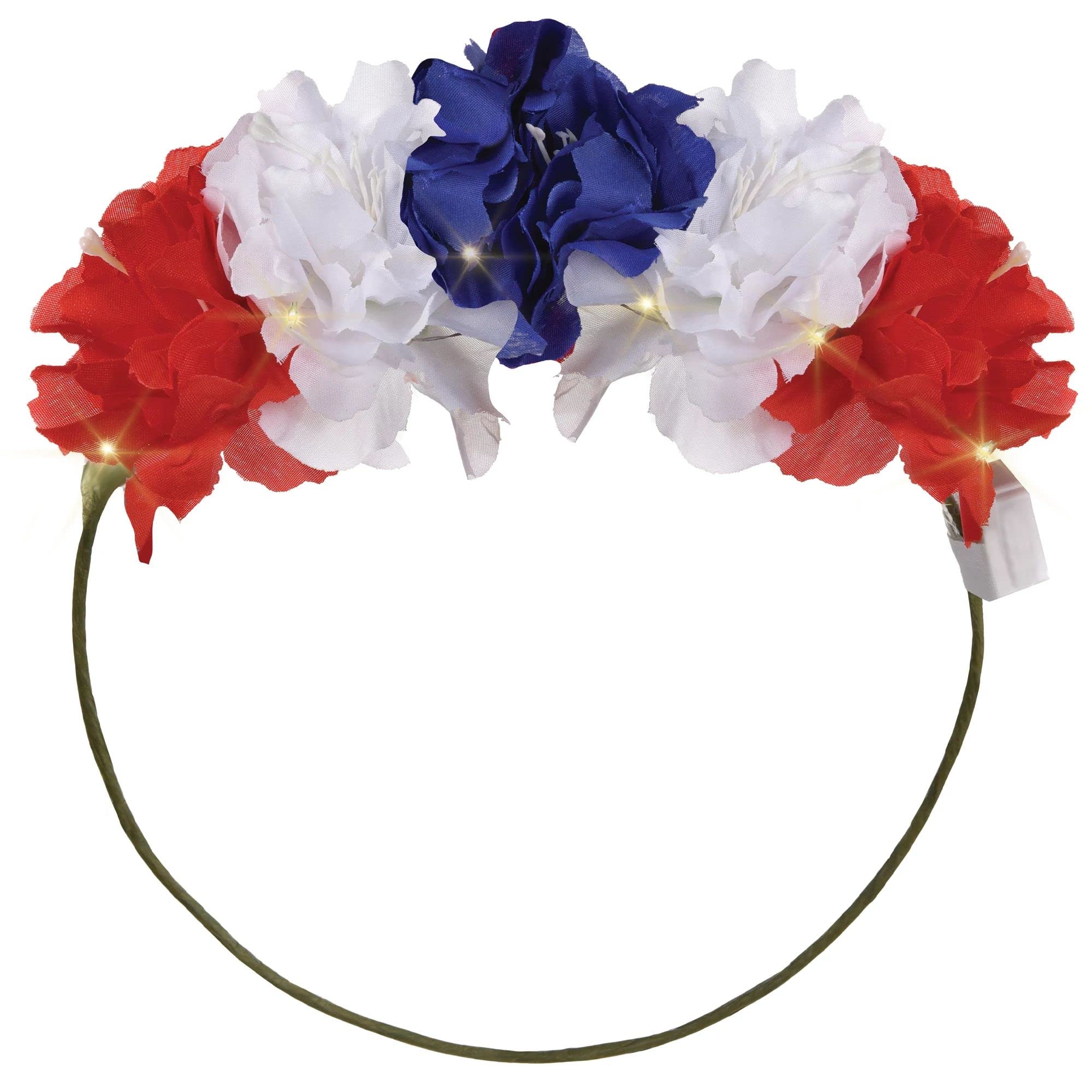 Amscan 3902963 Patriotic Light Up Wreath-41 cm | Multicolor | 1 Pc. Head Wreath
