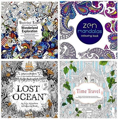 4 Designs/lot Lomefo 2016 mini Adult Coloring Books Secret Garden/Lost ocean/Time travel/Zen Mandalas 24 Pages Kids Adult Painting Colouring Books