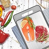 ZPSHYD Defrosting Tray 4-in-1 Double-Sided Chopping Board 14.4x9.8in Grey view 4
