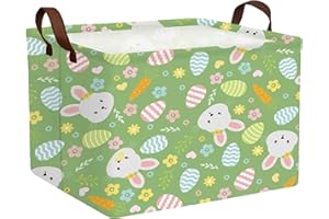 MYFLOCY Large Easter Baskets Empty Box Foldable Gifts Storage Bin Spring Room Decor(Flower Carrot Rabbit Egg)