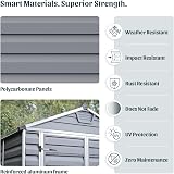 Palram Canopia Skylight 4x6 Lean-to Shed Gray Polycarbonate Aluminum Frame view 4