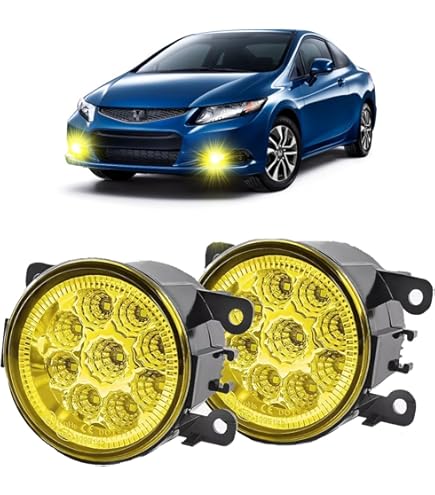Honda Civic Fog Lights 1999 2000 Clear Lens LED Halo Fog Lights For 1999-2000 Honda Civic - Projector DRL Lamps, Pair, Black Housing Honda Civic 2005 Parts - Foto 9