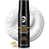 Curl Mousse, Defining &amp; Volumizing Hair Mousse for Men, 6.8 fl oz | Frizz Control &amp; Flexible Hold, Mens Curly Hair Products, No Crunch Styling Foam for All Curl Types