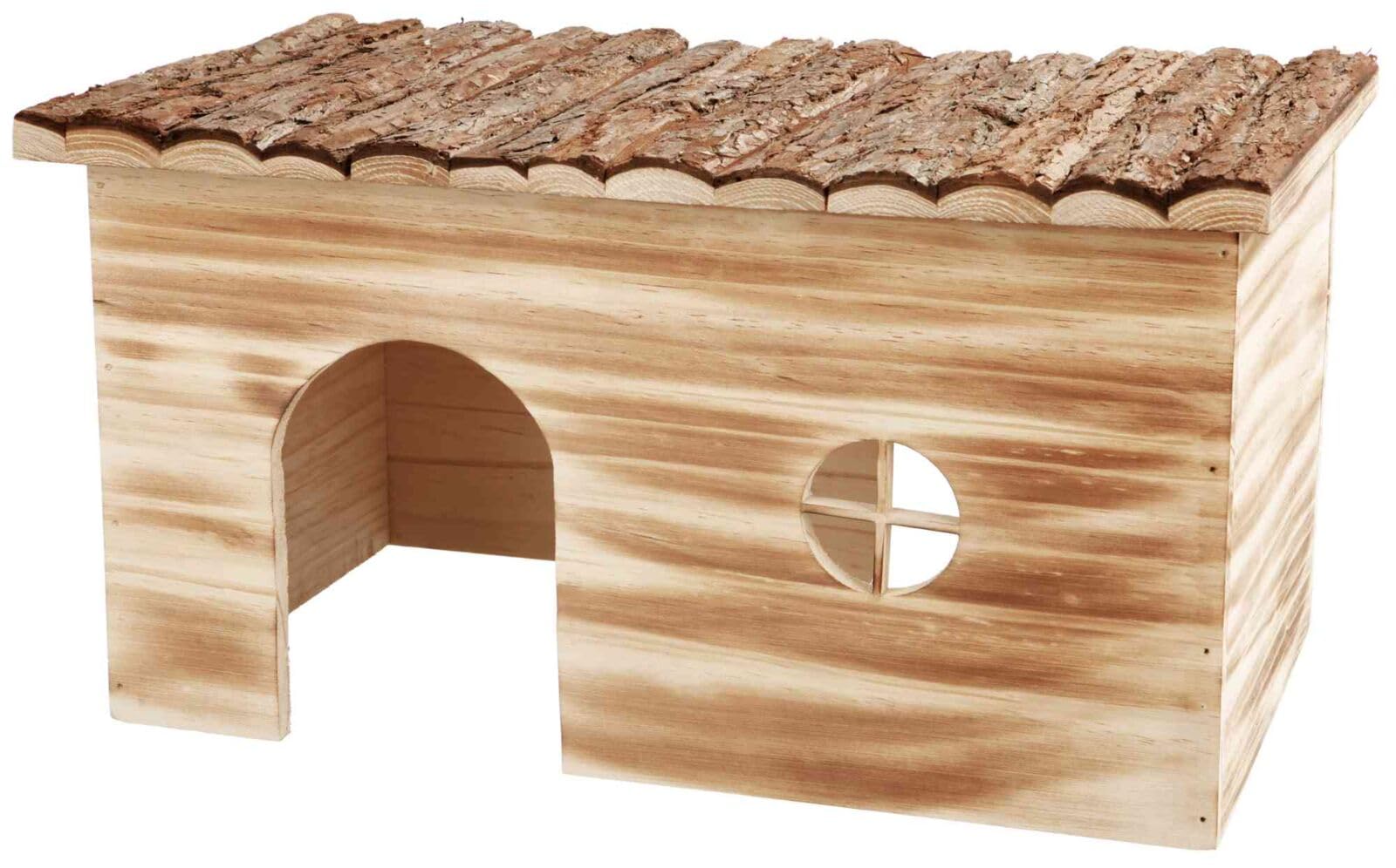 Trixie Grete Natural Living Flamed Wood House, 45 x 24 x 28 cm
