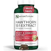 Nature's Push Super Potent Hawthorn Berry Supplement 10:1 Extract 675mg Capsules for Digestion Heart Health, Glycemic Support-Extra Strength Non-GMO Gluten Free Vegan GMP USA (60 Count (Pack of 1))