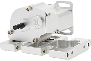 MEUS RACING LCG Transmission Overdrive Gearbox for Axial SCX10 1/10 RC Crawler (Silver)