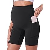 POSHDIVAH Maternity Shorts for Women Over Belly Biker Summer Pregnancy Workout Yoga Active Running Short Leggings 5"/8"