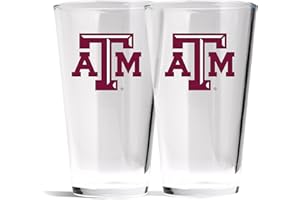 The Memory Company Officially Licensed NCAA 16 oz Pint Glasses Set of 2-16 oz Pint Glass, Licensed Team Drinkware, Stylish Gameday Glassware, Team Logo