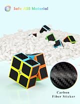 ROXENDA 2x2 Speed Cube Carbon Fiber Sticker ABS Durable Puzzles view 8
