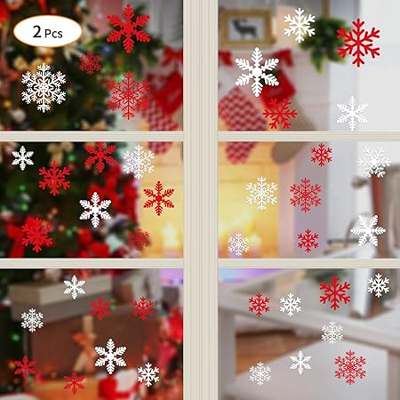 Fiocchi Di Neve Per Decorazioni Natalizie.2 Foglio Vetrofanie Fiocchi Di Neve Per Natale Decorazioni Natalizie 54 Pezzi Adesivi Per Finestre Fiocco Di Neve Stickers Da Vetro Vetrina Statici In Pvc Rimovibili Decalcomanie Diy Stickers Amazon It Casa E
