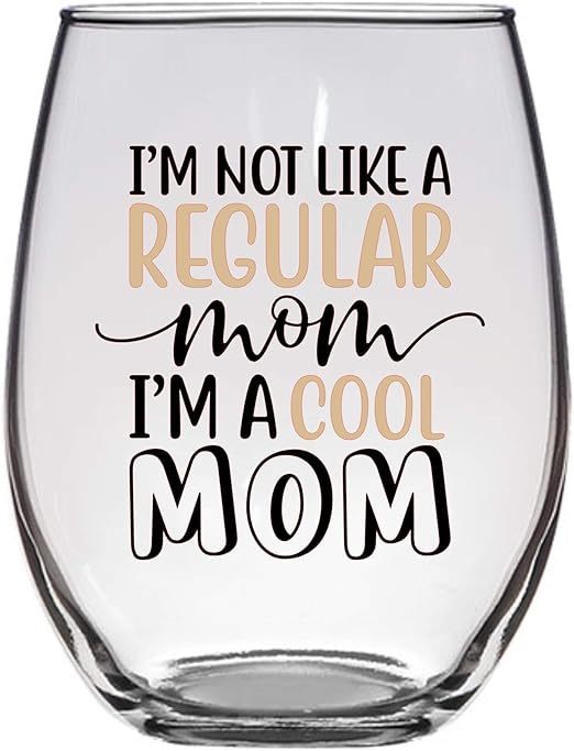 funny mom wine glass