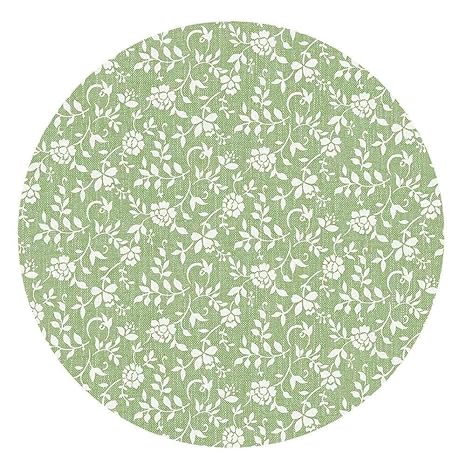 DecoHomeTextil Wachstuchtischdecke Wachstuch Tischdecke Gartentischdecke Rund Oval Robust Blümchen Grün Rund ca. 140 cm abwas