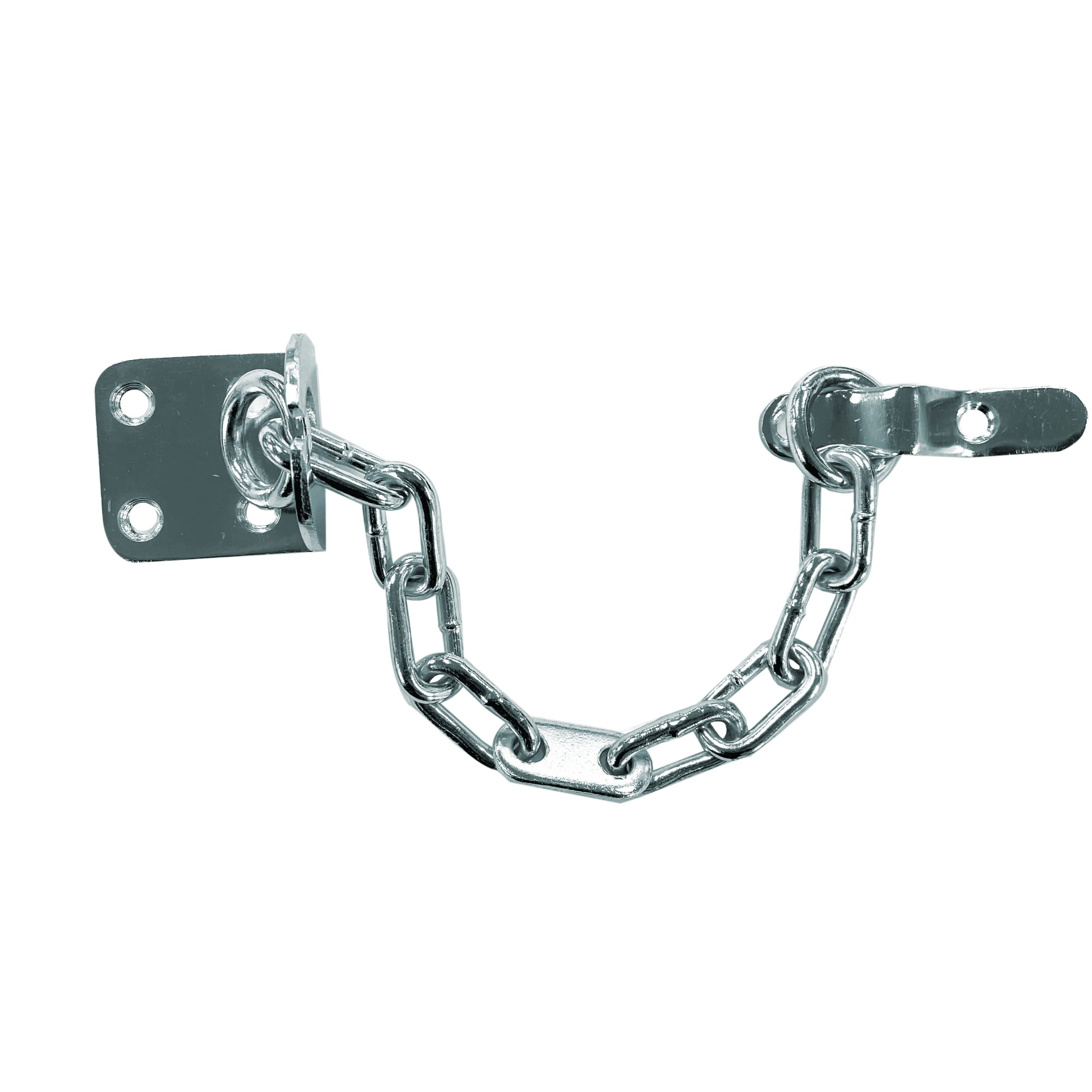 UAP Door Chain with Security Rating - Heavy-Duty Front Door Lock with 200kg Break Resistance - Slim Chrome Door Restrictor for UPVC & Wooden Doors - Easy Installation (Polished Chrome)