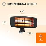 Devola Core 2kW Garden Patio Heater Square Wall Mounted view 4
