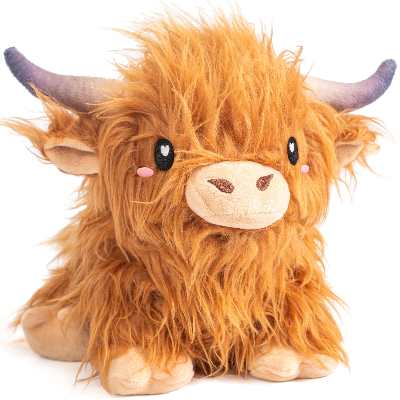 Photo 1 of Happy Fuel Highland Cow Microwavable 1.5lbs Unscented Heating Pad for Women & Kids- Cute Soft Cozy Pillow Plush Heatable Warm Stuffed Animals- Kawaii Hot & Cold Plushie Toy- Cow Gifts for Girls & Boys