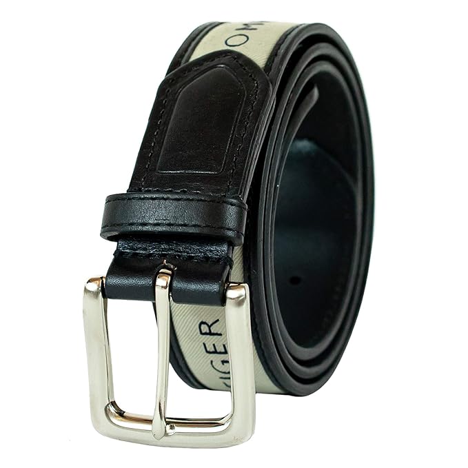 tommy hilfiger men's ribbon inlay belt
