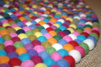 Handgefilzter Design Filzkugel Teppich Filz Teppich Rund 120cm