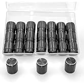 24pcs Shaft Metal Potentiometer Control Knobs 6mm,Black Guitar Pedal Knobs,Dimmer Knob Swicth Replacement,Volume Control Knob Encoder Black,Kelyonewy