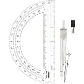 Mr. Pen- Compass and Protractor Set, Metal Math Compass with Refills, 6 Inch Protractor, Plastic Drawing Tool, Student Geometry Math Set for Students, School, Art, Drafting
