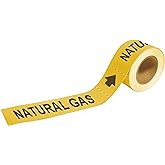 Brady 20449 Economy Pipe Markers-To-Go, B-736, 1" Height X 8" Width, Black On Yellow Self-Sticking - Plastic Film, Legend "Na