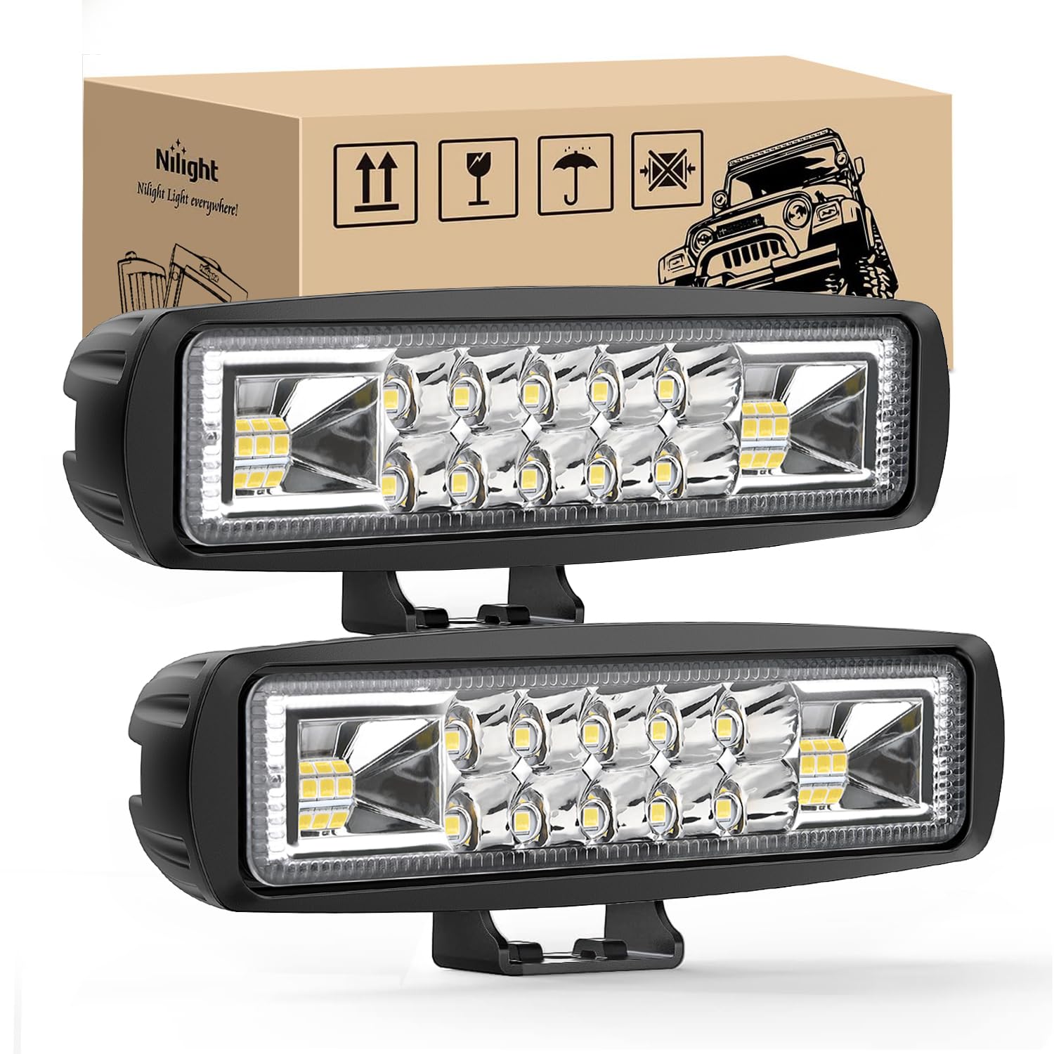 Photo 1 of *Missing Parts*
Nilight LED Pods 2PCS 6 Inch 60W Flood Spot Beam Combo Light Bar Driving Fog Off Road Lighting 12V 24V for Trucks UTV ATV Marine Boat Golf Cart Trailer