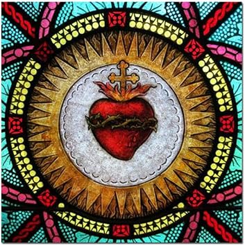 HYY-YY Corazón Vitral Arte de la Pared Lienzo Pintura Decorativa Póster