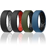 Egnaro Men's Silicone Rings, 7.5mm Wide 2.5mm Thick